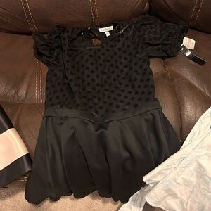 Xhilaration Black Polka Dot Casual Dress